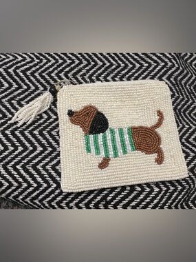 Dachshund Doxie Beaded Coin Pouch